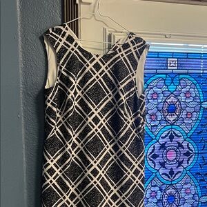 White House Black Market Black and White Geometric Mini Dress